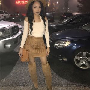 SOLD! brown fringe skirt